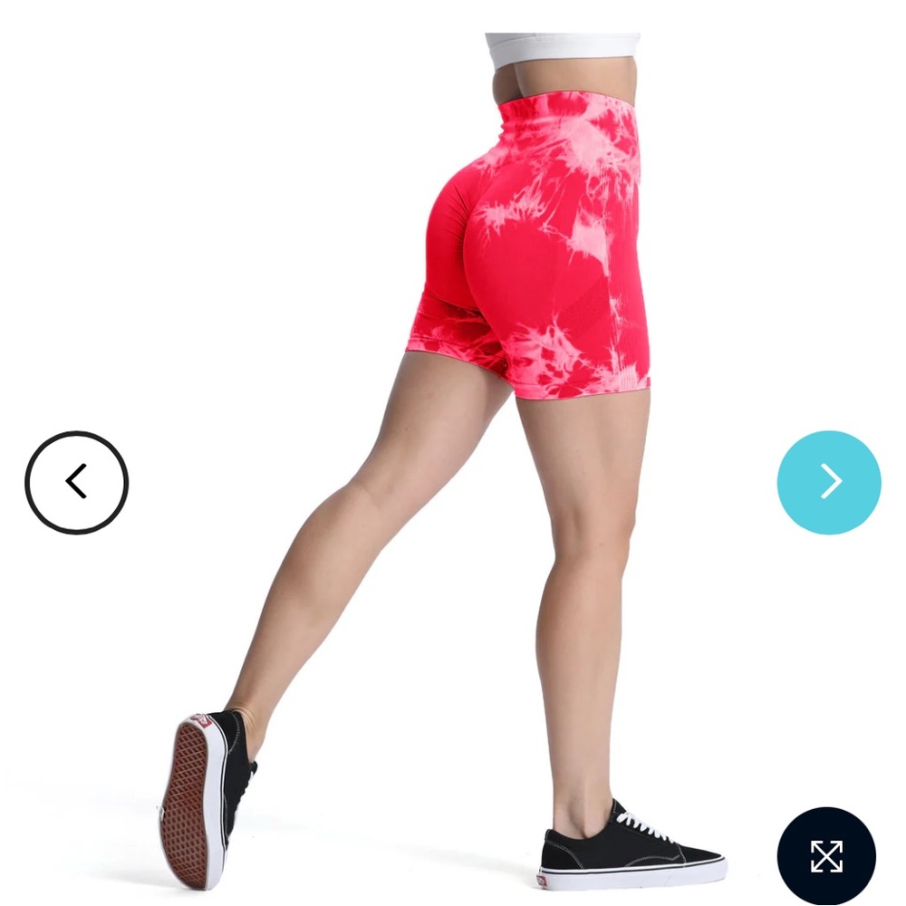 Dark Pink/ Rose Red Tie Dye Sculpt Seamless Women’s Athletic Shorts